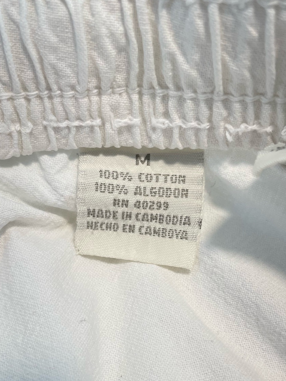 100% Cotton Erika White Women’s Linen Lightweight Flowy Drawstring Pants Size M - Picture 5 of 9
